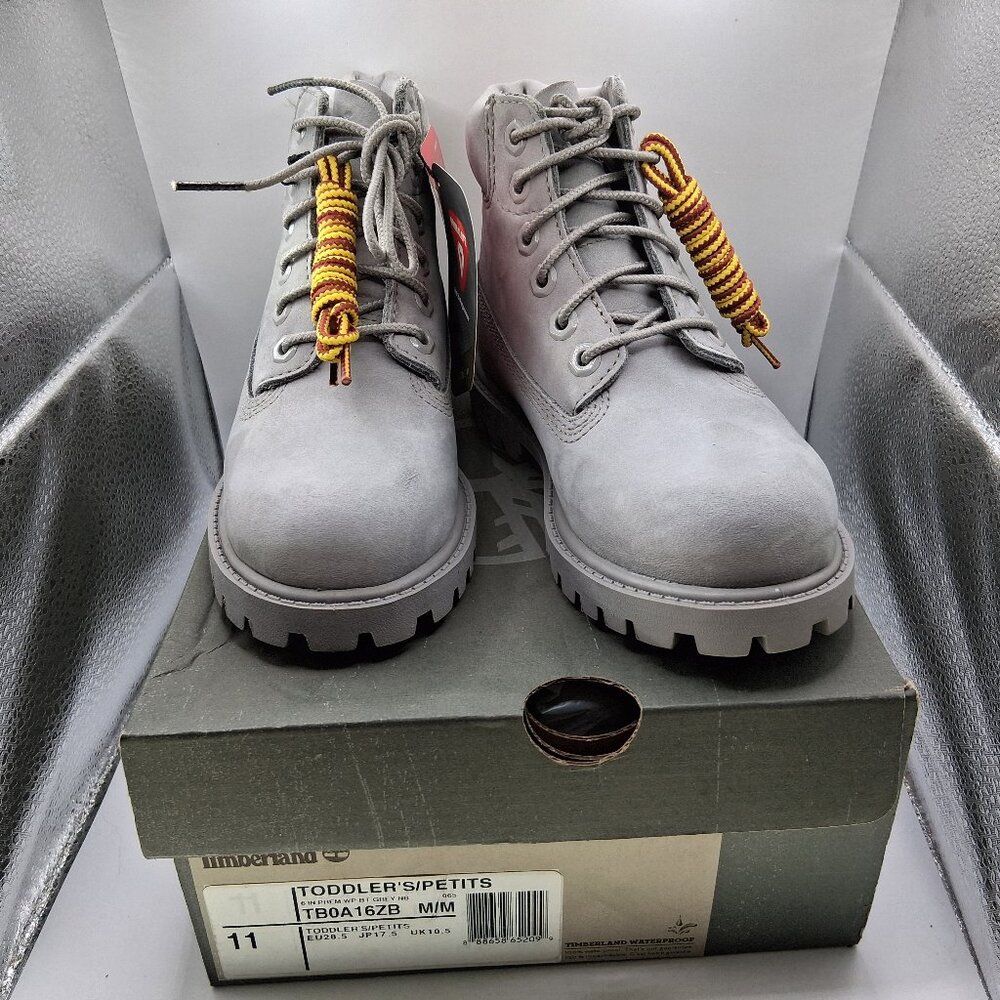 TIMBERLAND BOOTS TODDLER TB0A16ZB 065 M Grey Gray 6" Premium Size 11  NIB